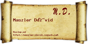 Maszler Dávid névjegykártya