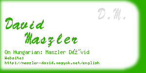 david maszler business card